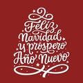 Merry Christmas and happy New Year in spanish Royalty Free Stock Photo