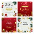 Merry Christmas and Happy New Year special offer banner set Royalty Free Stock Photo