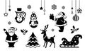 Merry Christmas and Happy New Year. Symbols and decorations set. Vector Royalty Free Stock Photo