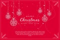 Merry Christmas and Happy New Year Template on Red Background Royalty Free Stock Photo