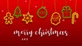 Merry Christmas and happy new year text animation with christma