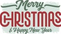 Merry Christmas and Happy New Year Text Banner Royalty Free Stock Photo