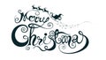 Merry Christmas and happy new year text design with frame and ribbon, Santa Clause and Snow man