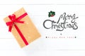 Merry Christmas and Happy New Year text with gift boxes
