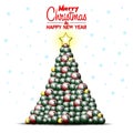 Christmas tree made of billiard balls Royalty Free Stock Photo