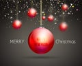 Merry Christmas Happy New Year trendy red gold Royalty Free Stock Photo