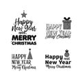 Merry Christmas. Happy New Year. Typography set. Royalty Free Stock Photo