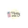 Merry Christmas. Happy New Year, 2017. Typography set. Vector logo, emblems, text design. Usable for banners, greeting Royalty Free Stock Photo