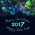 Merry Christmas and Happy New Year 2017 Royalty Free Stock Photo