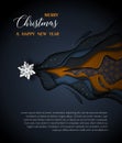 Merry christmas and Happy New Year 2019 vector black and gold design. Royalty Free Stock Photo