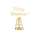 Merry Christmas and Happy New year vector card. Greetings hand drawn vintage Royalty Free Stock Photo