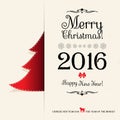 Merry Christmas and Happy New Year. Vector greeting card. 2016