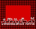 Merry Christmas,Happy New Year Vector Photo Frame Design.Buck deer stag reindeer vector stencil silhouette