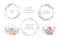 Merry Christmas and Happy New Year. watercolor wreath border, frame