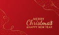 Merry Christmas and Happy New Year web banner illustration with gold threads and sequins.Merry Christmas greeting on a Royalty Free Stock Photo