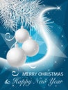 Merry Christmas and Happy New Year 2019 winter holiday greeting card