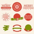 Merry Christmas. Happy New Year. Winter icon. Typography set. Vector logo, emblems, text design. Usable for banners Royalty Free Stock Photo