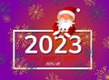 Merry Christmas or Happy New Year winter sale banner, greeting card 2023 Royalty Free Stock Photo