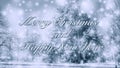 Merry Christmas Happy New Year words letters design celebration Winter snow