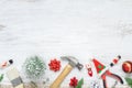 Merry Christmas and Happy New Years Handy Constrcution Tools background concept. Handy House Fix DIY handy tools with Christmas Royalty Free Stock Photo