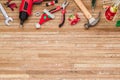 Merry Christmas and Happy New Years Handy Constrcution Tools background concept. Handy House Fix DIY handy tools with Christmas Royalty Free Stock Photo