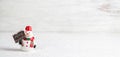 Merry Christmas and Happy new years Snowman web banner with copy space Royalty Free Stock Photo
