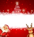 Merry Christmas happy christmas,santa with rendeer Royalty Free Stock Photo