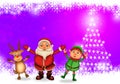 Merry Christmas happy christmas,santa with rendeer Royalty Free Stock Photo