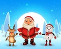 Merry Christmas happy christmas,santa with rendeer Royalty Free Stock Photo