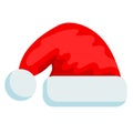 Merry christmas hat icon on white, stock vector illustration Royalty Free Stock Photo