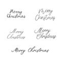 Merry Christmas. Holiday calligraphy. Handwritten brush lettering for greeting card, poster, invitation, banner. Royalty Free Stock Photo