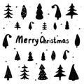 Merry Christmas and holiday elements, forest Royalty Free Stock Photo
