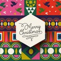 Christmas vintage folk holiday background card