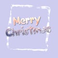 Merry Christmas, holiday lettering in a frame, Christmas greetings in the style of snowy winter, new year 2021