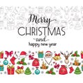 Merry Christmas holidays seamless border with Royalty Free Stock Photo