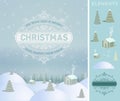 Merry Christmas holidays wish greeting card and vintage Royalty Free Stock Photo
