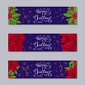 Merry Christmas horizontal banners set Royalty Free Stock Photo