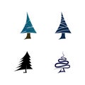 merry Christmas icon Tree vector illustration and logo design Royalty Free Stock Photo