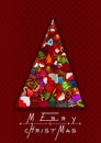 Merry christmas illustration, graphics, card