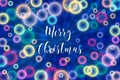 Merry Christmas illustration with random, chaotic, scattered colorful bokeh lights Royalty Free Stock Photo