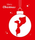 Merry Christmas illustration theme with map of Mozambique