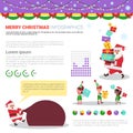 Merry Christmas Infographic Elements Set, Templates With Text Copy Space, Charts And Graphs