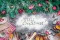 Merry Christmas Inscription on Amazing Christmas Baking-Cooking Background