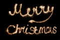 Merry Christmas . Inscription made sparklers