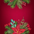 Merry Christmas invitation and Happy New Year Party greeting card and poster with place for text. Holiday design Royalty Free Stock Photo