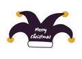 Merry Christmas Joker Hat Vector Illustration