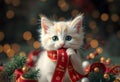 Merry Christmas kittens under the tree Royalty Free Stock Photo