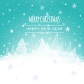 Merry Christmas Landscape, Christmas greeting card light vector background. Merry Christmas holidays wish design. Happy Royalty Free Stock Photo