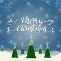 Merry Christmas landscape illustration. Royalty Free Stock Photo