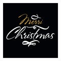 Merry Christmas letering Christmas typographic label for Xmas and New Year holidays design. Letering vector illustration Decoratio Royalty Free Stock Photo